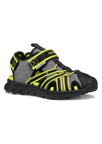 Sandale Geox "J SANDAL AIRADYUM BO", Jungen, Gr. 28, grau (grau, neon), Synthetik, Textil, Schuhe Sandale, Wasserschuh, Badeschuh, Trekkingsandale mit gesch&uuml;tztem Zehenbereich