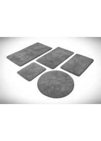 Badematte HOMIE LIVING "Porto Azzurro", grau (schiefer grau), H:30mm, Polyester, Badematten, Badematte, Badteppich, uni, rechteckig & rund, waschbar, Badezimmerteppich
