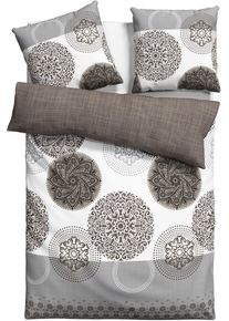 Bettw&auml;sche my home "Tesso in Gr. 135x200, 155x220 oder 200x200 cm", grau (grau, taupe), B/L: 135cm x 200cm, 1 Stk., 1 Stk., Biber, B/L: 80cm x 80cm, 2 Stk., Biber, Obermaterial: 100% Baumwolle, Bettw&auml;sche, Bettw&auml;sche, Bettw&auml;sche mit Ornamenten und in verschiedenen Qualit&auml;ten