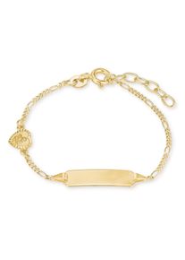 Goldarmband Amor "Herz", gold (gelbgoldfarben), Armb&auml;nder, M&auml;dchen, 14cm, Gelbgold 375, Goldarmband, Made in Germany
