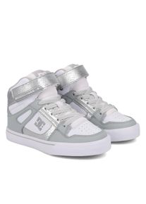 Sneaker DC Shoes "Pure High-Top Ev", M&auml;dchen, Gr. 2(33), silber (wei&szlig;, silber), Obermaterial:51.5% Leder, 45.8% Synthetikmaterial, 2.7% Microfaser;, Schuhe Sneaker