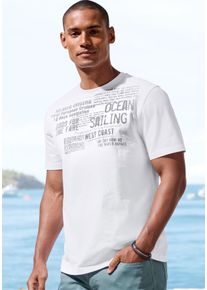 T-Shirt John Devin "mit Print", Herren, Gr. XL (56/58), wei&szlig;, Slub, Obermaterial: 100% Baumwolle, bedruckt, regular fit, Rundhals, abgesteppte Kante, Shirts T-Shirt, Regular-Fit, aus Slub-Qualit&auml;t, mit Print