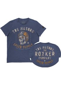 Rokker Skull B, t-shirt youth , color: Blue/Grey/Orange , size: M