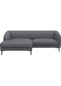 Ecksofa FLEXLUX "Belle Designsofa, bequem durch Kaltschaum im Sitz", blau (navy blau), B:218cm H:74cm T:149cm, 62% Polyester/17%Cotton/14%Viscose/7%linen, Sofas, Ecksofa, Skandinavisches Design, In hochwertiger Verarbeitung, B/T 218/149 cm