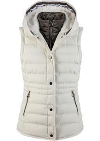 Steppweste LPO "GILMOUR VEST Women", Damen, Gr. 36/38 (M), wei&szlig;, 100% Polyester, tailliert, Westen Steppweste, mit fester Kapuze