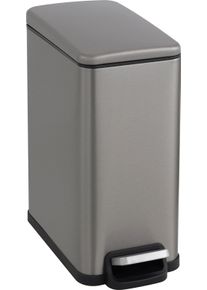 M&uuml;lleimer OTTO HOME "Joonah, mit verz&ouml;gertem Schlie&szlig;mechanismus, schmal und kompakt", metal grau, B:17cm H:37,9cm T:34,5cm, Edelstahl, M&uuml;lleimer, M&uuml;lleimer, Nischen-M&uuml;lleimer, Treteimer, Kosmetikeimer mit Deckel