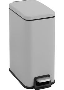 M&uuml;lleimer OTTO HOME "Joonah, mit verz&ouml;gertem Schlie&szlig;mechanismus, schmal und kompakt", grau, B:14,3cm H:32,6cm T:27,36cm, Edelstahl, M&uuml;lleimer, M&uuml;lleimer, Nischen-M&uuml;lleimer, Treteimer, Kosmetikeimer mit Deckel