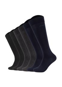 JOOP! Kniestr&uuml;mpfe JOOP "Socken Unisex premium essential cotton Knee High 6p 6er Pack", Herren, Gr. 43-46, bunt (schwarz, dunkelblau, anthrazit meliert), Obermaterial: 68% Baumwolle CO(Bio). 30% Polyamid PA. 2% Elasthan EL., Socken Kniestr&uuml;mpfe