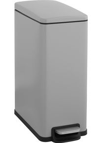 M&uuml;lleimer OTTO HOME "Joonah, mit verz&ouml;gertem Schlie&szlig;mechanismus, schmal und kompakt", grau, B:25,5cm H:63,2cm T:51,6cm, Edelstahl, M&uuml;lleimer, M&uuml;lleimer, Nischen-M&uuml;lleimer, Treteimer, Kosmetikeimer mit Deckel