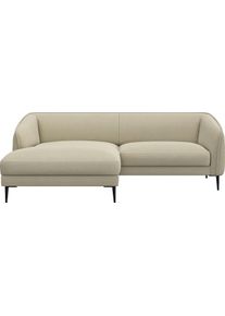 Ecksofa FLEXLUX "Belle Designsofa, bequem durch Kaltschaum im Sitz", beige (sandy beige), B:218cm H:74cm T:149cm, 100% Polyester, Sofas, Ecksofa, Skandinavisches Design, In hochwertiger Verarbeitung, B/T 218/149 cm