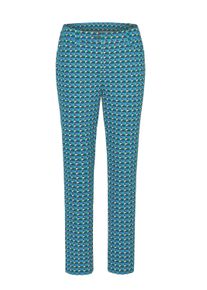 Stoffhose GOLDNER "Kurzgr&ouml;&szlig;e Druckhose mit Minimaldessin", Damen, Gr. 25, K-Gr, marine, gemustert, Obermaterial: 89% Polyester PES. 11% Elasthan EL., Hosen Stoffhose, L-f&ouml;rmige Eingrifftaschen