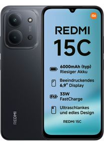 Xiaomi Smartphone "Redmi 15C 4+128GB", Energieeffizienz: A, schwarz (midnight schwarz), 128 GB, Mobiltelefone, Smartphone