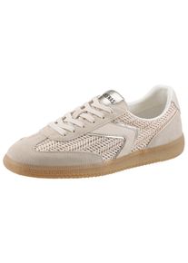 Sneaker VERBENAS "SOUND TROPIC", Damen, Gr. 41, beige kombiniert, Leder, Synthetik, Textil, Flechtoptik, unifarben mit Farbeinsatz, Basic, Schuhe Sneaker, Retrosneaker, Schn&uuml;rer, Freizeitschuh mit Flechtbesatz