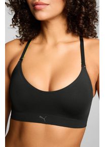 Sport-Bustier Puma "Puma WOMEN 3D KNIT SPORT TRIANGLE TOP", Damen, Gr. S, N-Gr, schwarz, Single Jersey, Obermaterial: 89% Polyamid, 11% Elasthan, BHs Sport-Bustier, wendbare und verstellbare Tr&auml;ger f&uuml;r einen personalisierten Look