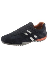 Slip-On Sneaker Geox "U SNAKE", Herren, Gr. 39, blau (dunkel, blau), Textil, Veloursleder, Schuhe Slip-On Sneaker, Freizeitschuh, Slipper mit Geox Spezial Membran
