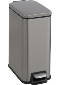 M&uuml;lleimer OTTO HOME "Joonah, mit verz&ouml;gertem Schlie&szlig;mechanismus, schmal und kompakt", metal grau, B:14,3cm H:32,6cm T:27,36cm, Edelstahl, M&uuml;lleimer, M&uuml;lleimer, Nischen-M&uuml;lleimer, Treteimer, Kosmetikeimer mit Deckel