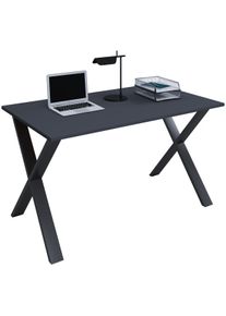 Schreibtisch Vcm "Schreibtisch B&uuml;rotisch Computertisch 110x80 Lona X", schwarz (schwarz, anthrazit), B:110cm T:80cm, Tische, Schreibtisch