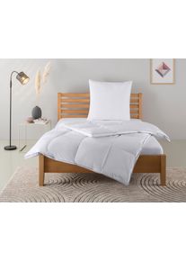 Daunenbettdecke + Kopfkissen OTTO HOME "Moulle, Bettdecke in 135x200 cm, 155x220 cm, 2-tlg.", wei&szlig;, B/L: 135cm x 200cm Anzahl Teile 1, B/L: 80cm x 80cm Anzahl Teile 1, Bezug: Baumwolle F&uuml;llung: Entendaune/-feder, extrawarm, Bettdecken Bezug: 100% Baumwolle. Kopfkissen Bezug: 100% Baumwolle. Bettdecken F&uuml;llung: 90% Daunen, 10% Federn. Kopfkissen F&uuml;llung: 85% Federn, 15% Daunen, Bettwaren-Sets, Daun