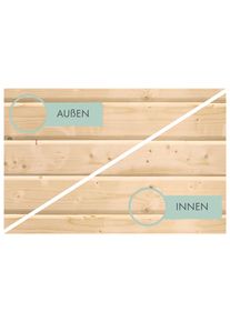 Garage Karibu "Stephan", beige (naturbelassen), Holzwerkstoff, Garagen, Garage, BxT: 338x489 cm, 193 cm Einfahrtsh&ouml;he