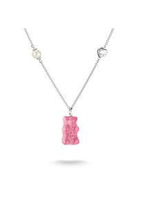 Kette mit Anh&auml;nger Thomas Sabo "Thomas Sabo x HARIBO: Kette mit Goldb&auml;r" Gr. 45, silberfarben, rosa, kristallwei&szlig;, wei&szlig;, Halsketten, Damen, 45, Perlen Silber 925 (recycelt), Perlen, Silber 925 (recycelt), Kette mit Anh&auml;nger, mit Kristallglas, Zirkonia (synth.) - mit S&uuml;&szlig;wasserzuchtperle