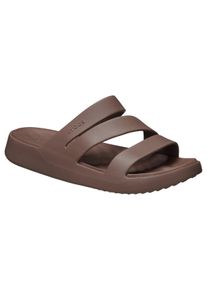 Pantolette Crocs "Getaway", Damen, Gr. 38, braun, Obermaterial: 100% Gummi rubber., Schuhe Pantolette