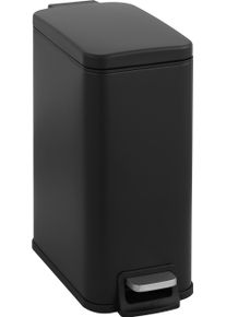 M&uuml;lleimer OTTO HOME "Joonah, mit verz&ouml;gertem Schlie&szlig;mechanismus, schmal und kompakt", schwarz, B:14,3cm H:32,6cm T:27,36cm, Edelstahl, M&uuml;lleimer, M&uuml;lleimer, Nischen-M&uuml;lleimer, Treteimer, Kosmetikeimer mit Deckel
