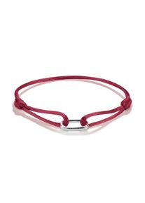 Charm-Armband Thomas Sabo "Textilarmband in verschiedenen Farben - Connect" Gr. 24, silberfarben, rot, Armb&auml;nder, Damen, 24, Polyester Silber 925 (recycelt), Polyester, Silber 925 (recycelt), Charm-Armband