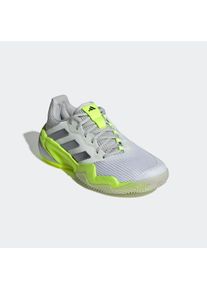 Tennisschuh adidas Performance "BARRICADE 13 CLAY", Damen, Gr. 41, wei&szlig; (cloud wei&szlig;, iron metallic, lucid lemon), Synthetik, Textil, Schuhe Tennisschuh, f&uuml;r Sandpl&auml;tze