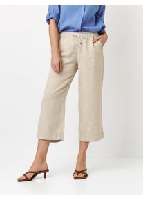 Culotte Toni "Pia", Damen, Gr. 48, N-Gr, beige, Web, Obermaterial: 100% Leinen, weit 3/4-L&auml;nge, Hosen Culotte, Sommerhose aus sommerlicher Leinenqualit&auml;t