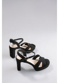 High-Heel-Sandalette ANISTON SHOES, Damen, Gr. 42, schwarz, Textil, Schuhe High-Heel-Sandalette, Sommerschuh, Abendsandale, Plateau - NEUE KOLLEKTION, Topseller