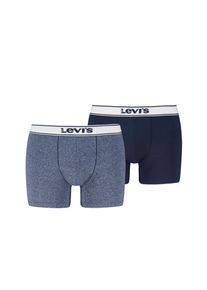 Levi's Boxer LEVI'S "LEVIS MEN VNTG HTR BOXER BRIEF 2P", Herren, Gr. S, navy, Obermaterial: 95% Baumwolle, 5% Elasthan, k&ouml;rpernah, Unterhosen Boxer, ohne Eingriff, uni, meliert, Logo-Bund, elastisch