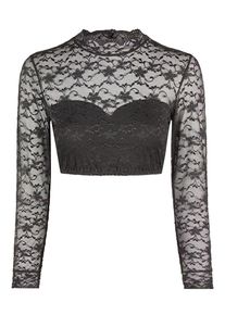 Dirndlbluse Nina von C. "Dirndlbluse langarm Elvira", Damen, Gr. 48, schwarz, Obermaterial: 86% Polyamid PA. 14% Elasthan EL., Blusen Dirndlbluse