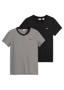 Levi's T-Shirt LEVI'S "T-Shirt Perfect Tee 2er Pack", Damen, Gr. M, bunt (schwarz, schwarz, wei&szlig;), Obermaterial: 100% Baumwolle CO., Shirts T-Shirt