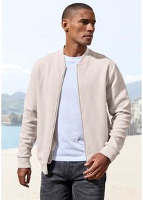 Sweatjacke John Devin "aus Struktur-Qualit&auml;t", Herren, Gr. M (48/50), creme, Obermaterial: 83% Baumwolle, 16% Polyester, 1% Elasthan, unifarben, relaxed fit, Rundhals, Rippb&uuml;ndchen, Sweatjacken Sweatjacke, aus Struktur-Qualit&auml;t, Topseller
