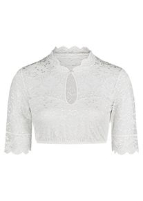 Dirndlbluse Nina von C. "Dirndlbluse halbarm Annette", Damen, Gr. 48, wei&szlig;, Obermaterial: 86% Polyamid PA. 14% Elasthan EL., Blusen Dirndlbluse