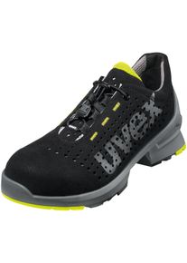 Sicherheitsschuh Uvex "1 gelochter Halbschuh" Gr. 48, schwarz (schwarz, limette), 48, Obermaterial: 100% sonstige Fasern AF., Schuhe, Sicherheitsschuh