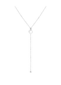 Y-Kette Liebeskind Berlin "Schmuck Geschenk Gold 375 Halskette Gold Collection", wei&szlig; (wei&szlig;goldfarben), Halsketten, Damen, Gelbgold 375, L: 68 B: 2mm, Y-Kette, B:2mm