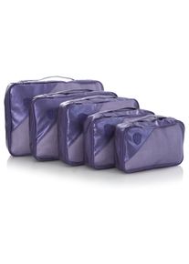 Kofferorganizer Heys "Metallic Packing Cube", Herren, Gr. B/H/T: 48cm x 37cm x 8cm, navy blau, Polyurethan (PU), metallic, unifarben, Taschen Kofferorganizer, Heys Gep&auml;ckw&uuml;rfel Packw&uuml;rfel Kleidertasche