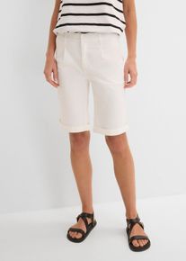 Shorts i elastisk bomullsmix - vit - storlek 34 - bonprix