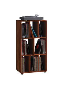 Mid.you Schallplattenregal, Nussbaumfarben, Holzwerkstoff, Holzoptik, 2 F&auml;cher, 60x115x36 cm, Wohnzimmer, TV M&ouml;bel, CD-Regale