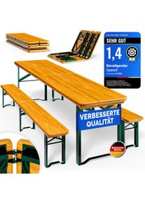 Casaria Bierzeltgarnitur 220cm klappbar 10 Personen hohe Belastbarkeit massives Holz