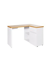 Mid.you Eckschreibtisch, Wei&szlig;, Eichefarben, Holzwerkstoff, 1 Schublade(n) Schubladen, rechteckig, Wange, 90x76.2x117 cm, FSC Mix, Stauraum, seitenverkehrt montierbar, B&uuml;rom&ouml;bel, Schreibtische, Eckschreibtische