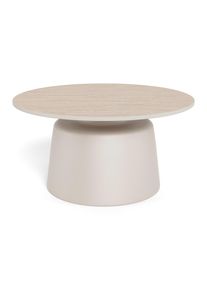 Mid.you Couchtisch, Beige, Grau, Metall, Keramik, rund, S&auml;ule, 70x39x70 cm, Wohnzimmer, Wohnzimmertische, Couchtische, Couchtische rund