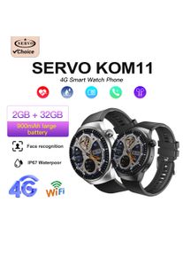 SERVO KOM11 4G Smart Watch Phone Waterproof 1.62" Display NFC Heart Rate Android Smartwatch Cellphones Outdoor Sport Men Women