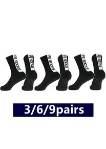 3/6/9pairs unisex anti slip grip sports towel bottom breathable shockproof tennis skateboard professional athletic socks