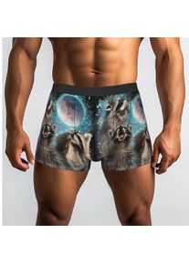 Anarchy 3 Racoon Moon Howling Head Funny raccoon Underpants Homme Panties Men's Underwear Print Shorts Boxer Briefs
