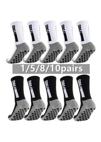 1/5/8/10pairs men women unisex non slip grip soccer rugby socks towel bottom breathable shockproof athletic exercise