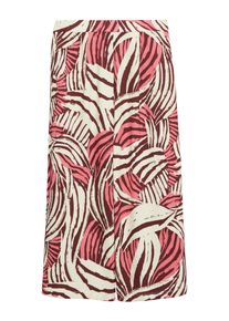 Culotte s.Oliver, Damen, Gr. 42, N-Gr, marsala pink aop, Web, Obermaterial: 99% Polyester, 1% Elasthan, bedruckt, bequem lang, Hosen Culotte