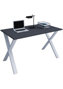 Schreibtisch Vcm "Schreibtisch B&uuml;rotisch Computertisch 80x50 Lona X", schwarz (silber, anthrazit), B:80cm T:50cm, Tische, Schreibtisch