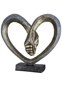 Skulptur Gilde "Skulptur Hand in Hand", bronzefarben, B:26cm H:24,5cm T:10cm, Kunstharz, Dekofiguren, Skulptur